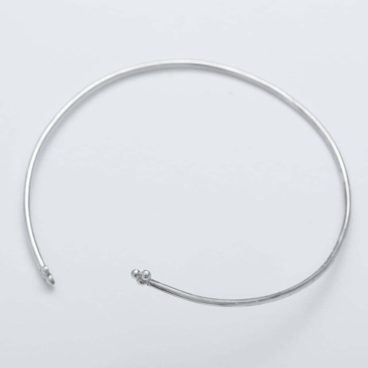 Handmade recycled silver wire adjustable anklet with three dots