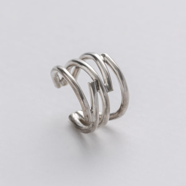 Handmade minimal recycled silver wire ear cuff