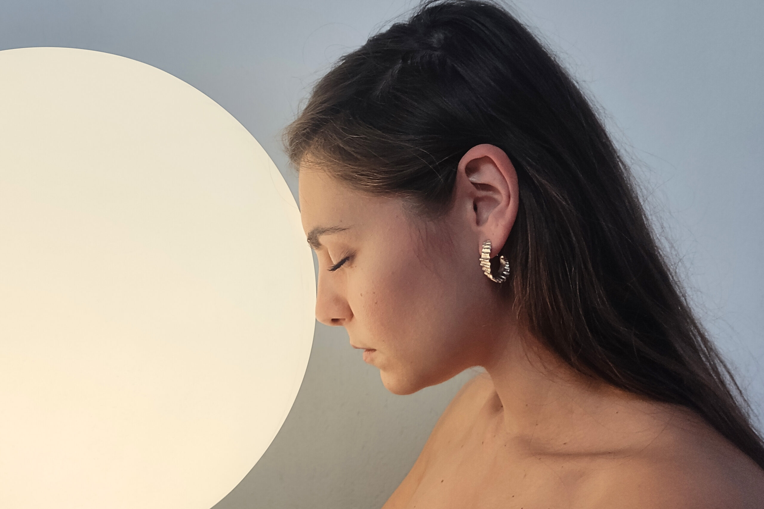 Iara Silver Seashell I Hoop Earrings